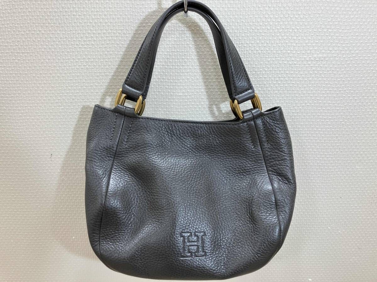 HIROFU ヒロフ ハンドバッグ レザーハンドバッグ グレー