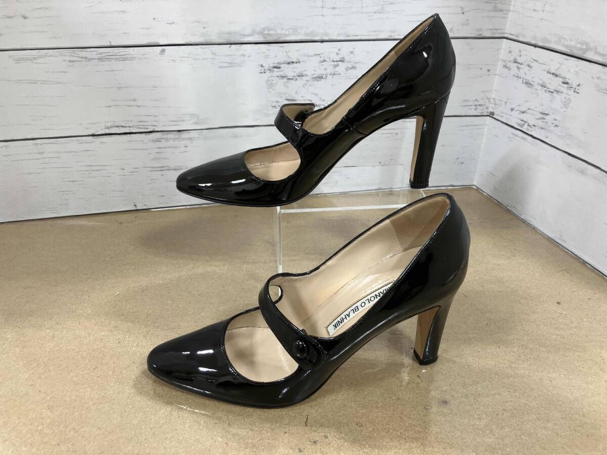 MANOLO BLAHNIK マノロブラニク エナメル Hand made in ITALY 黒 36,1