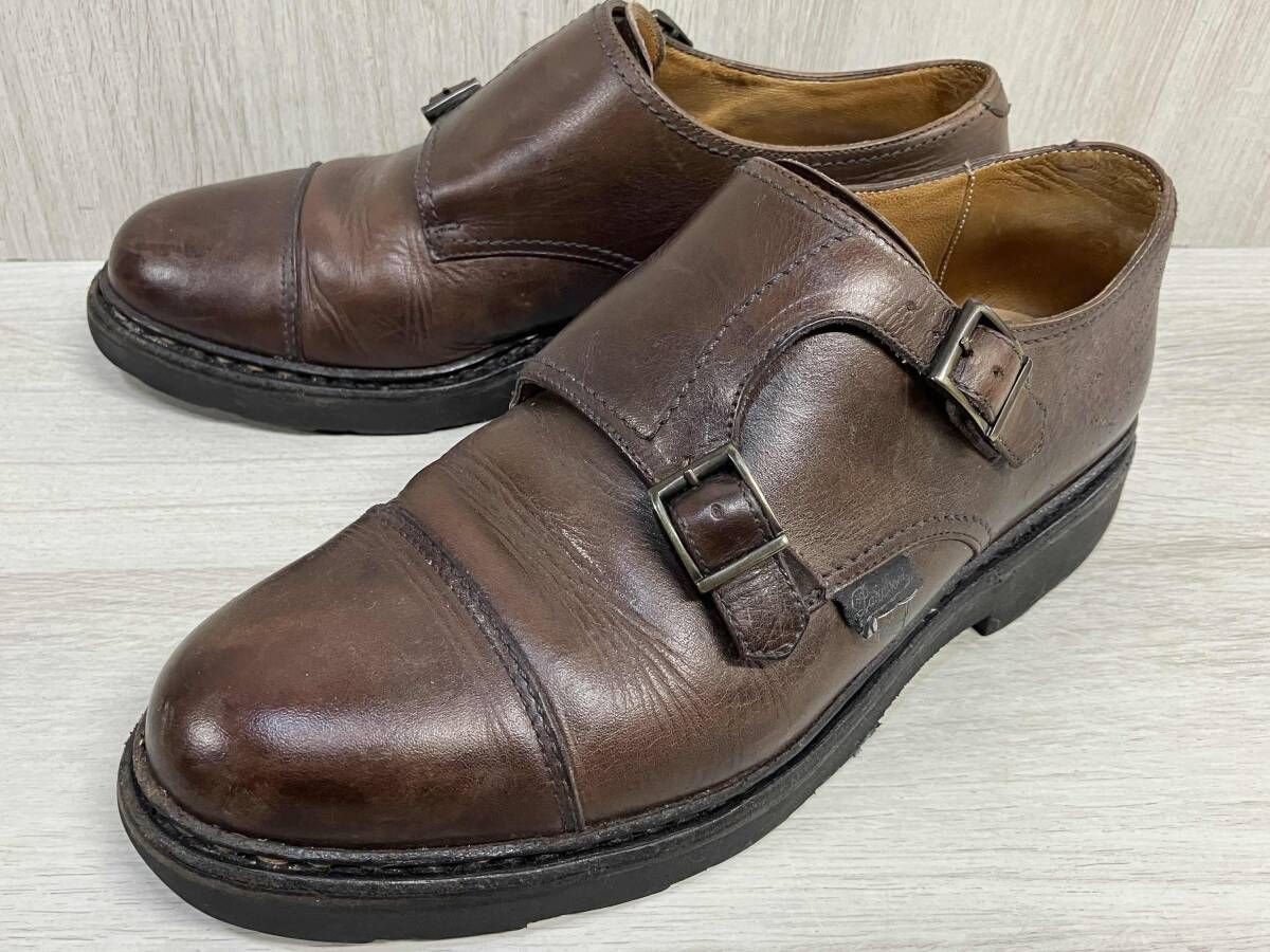 フランス製 5239 12 H 6 1 2 約24 5 cm WILLIAM ダブルモンクドレスシューズ パラブーツ ウィリアム 本革 レザー ブラウン メンズ