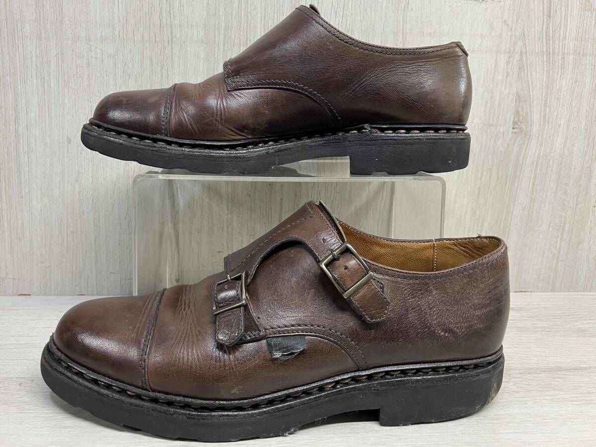  フランス製 5239 12 H 6 1 2 約24.5 cm WILLIAM ダブルモンクドレスシューズ パラブーツ ウィリアム 本革 レザー ブラウン メンズ その他 靴