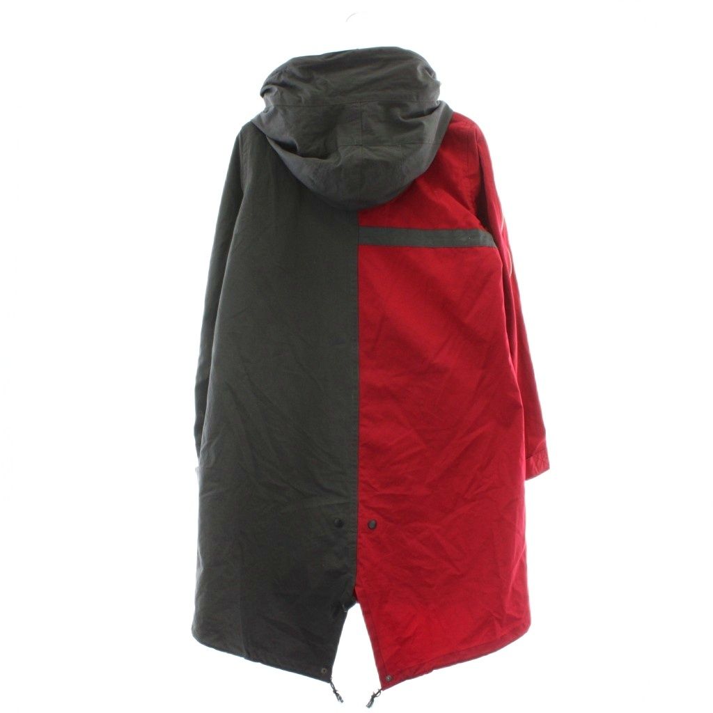 ヌードマサヒコマルヤマ NUDE ジップアップミリタリーパーカー Zip Up Military Parka モッズコート アウター ミドル フード ワイヤー ジップアップ 0 XS グレー 赤 レッド NU-1459