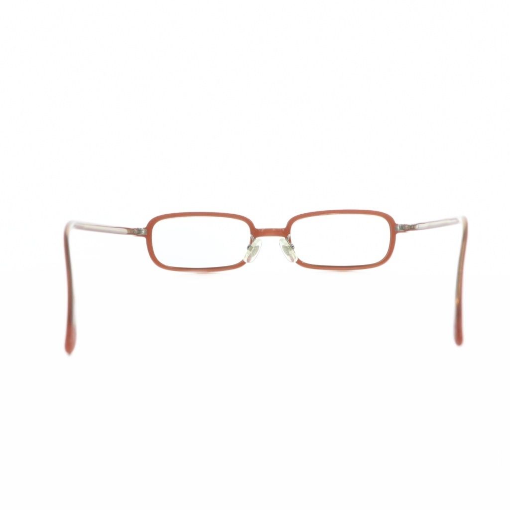 スクエア型セルフレームメガネ 眼鏡 度あり クリアレンズ ロゴ 赤 レッド GY 35 MQ