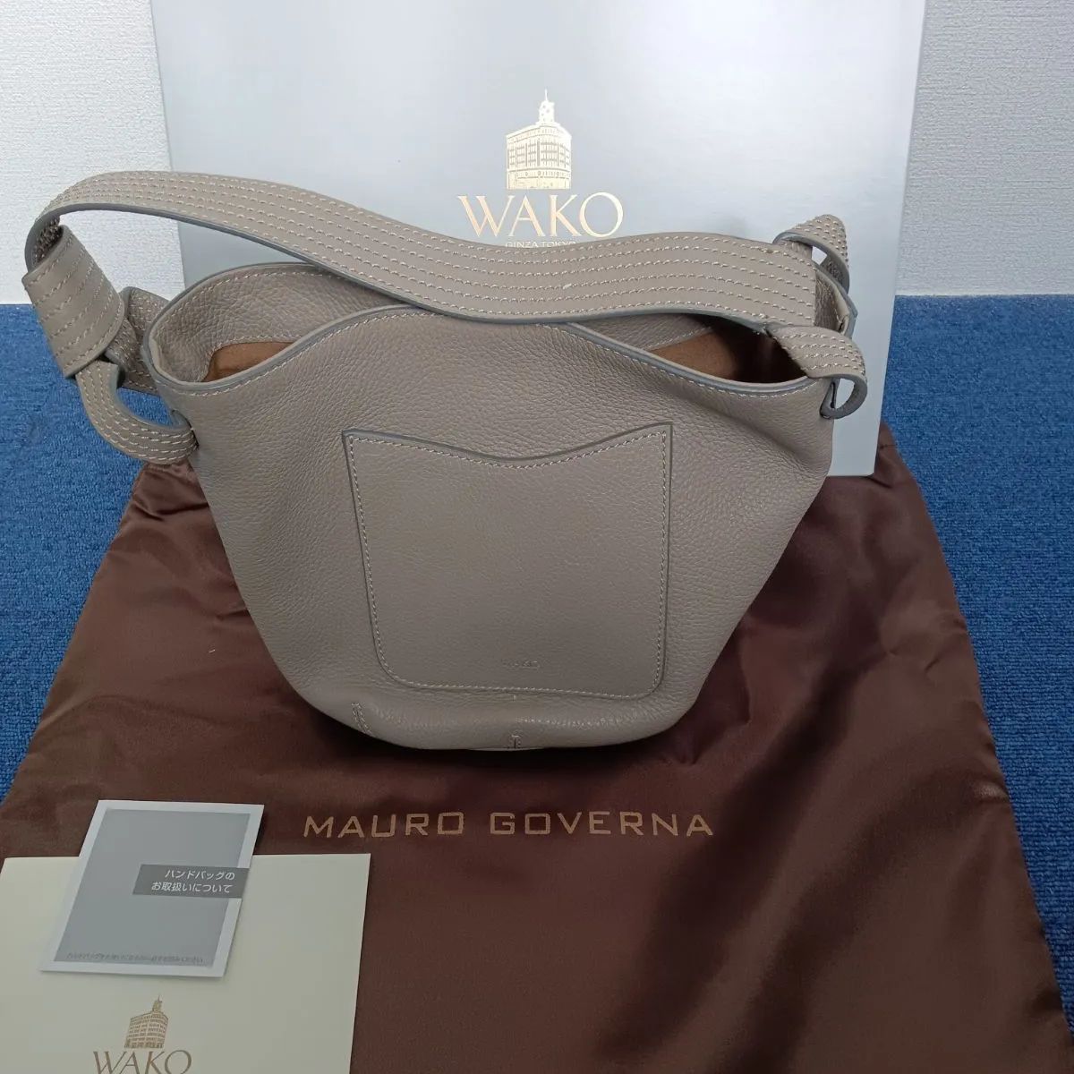 美品】WAKO CALLIE レザーハンドバッグ MAURO GOVERNA ミディアム