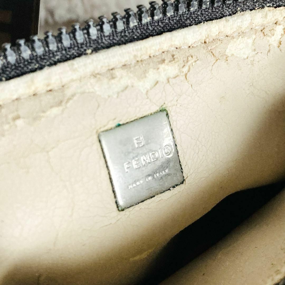 FENDI 販売 フェンディ ミニポーチ ズッカ柄 ブラウン/ブラック