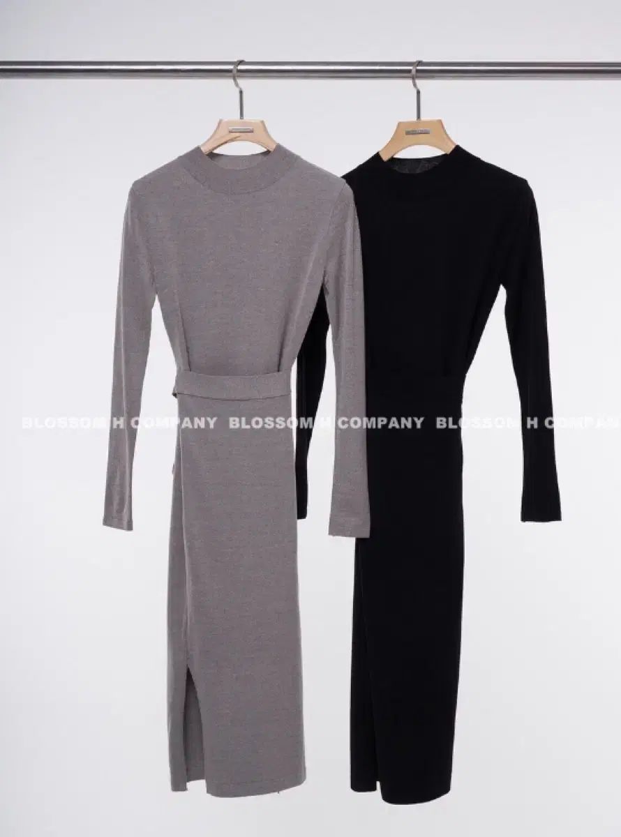 ブロッサム天祥院英智カンパニー アールラップニットワンピース ブラック ミニ ロング