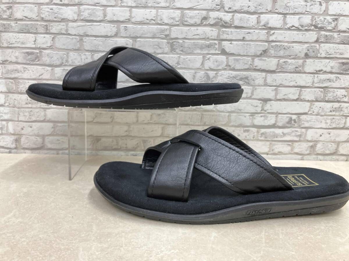 Island Slipper アイランドスリッパ PT 223 PB レザークロスストラップ サンダル ブラック スウェードクロス 約24 cm