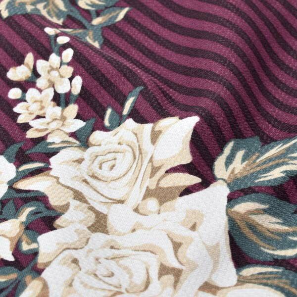 羽織 単品 KIMONOMACHI オリジナル 「ストライプブーケ プラム