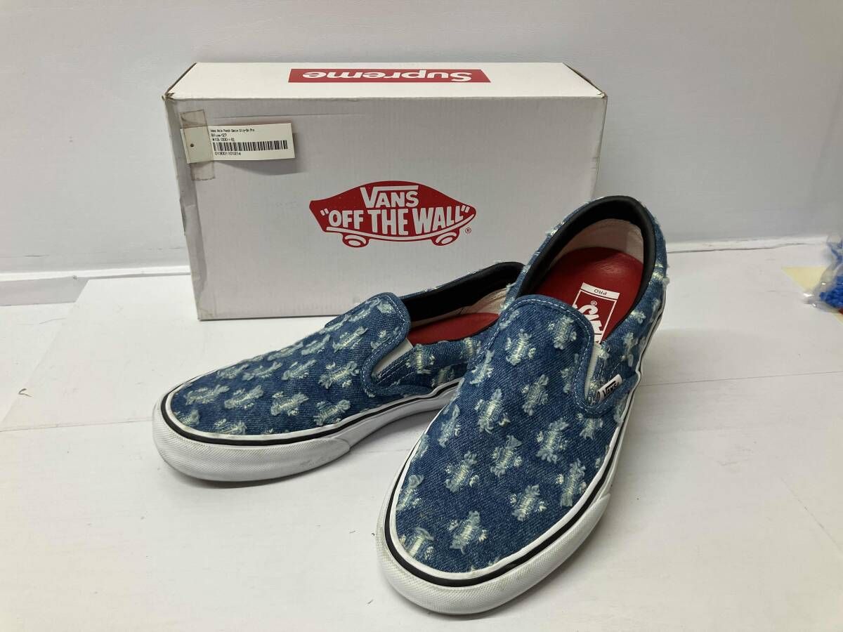 Supreme Vans シュプリーム バンズ Slip On Hole Punch Denim Blue スリッポン ホール パンチ デニム 27 cm 通年