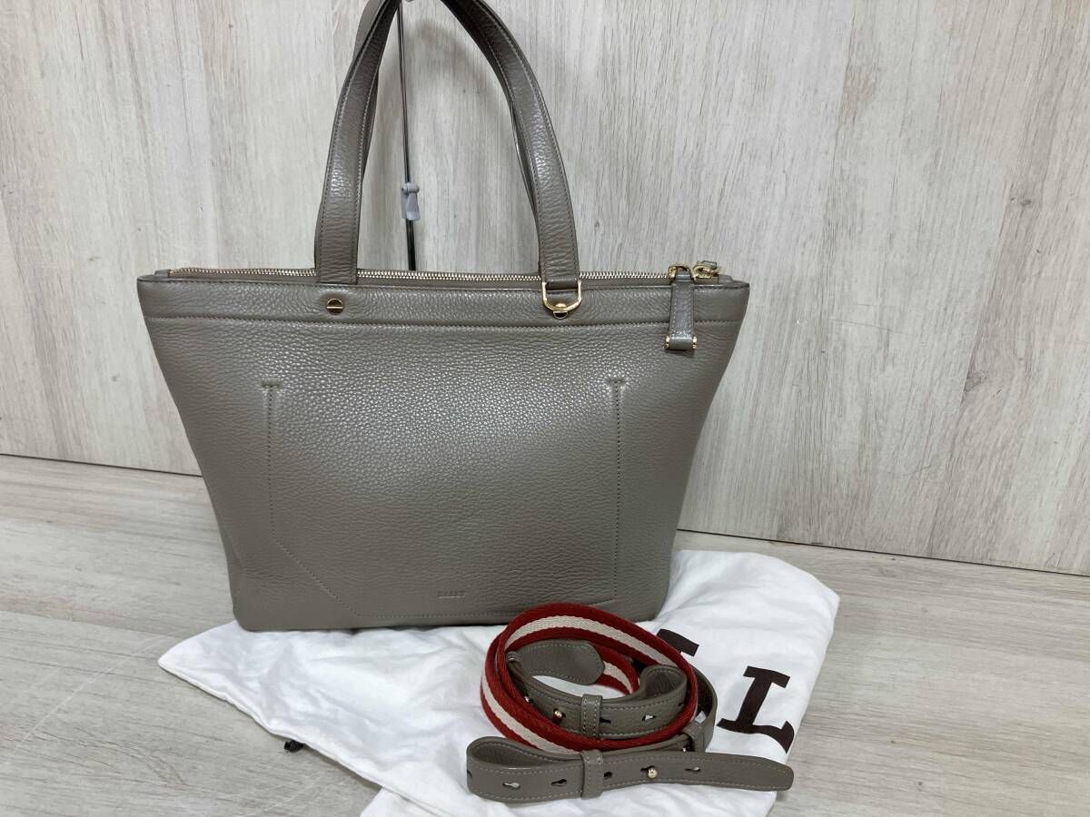 BALLY/バリー/トートバッグ/ショルダー/ツーウェイ/レザー/グレージュ