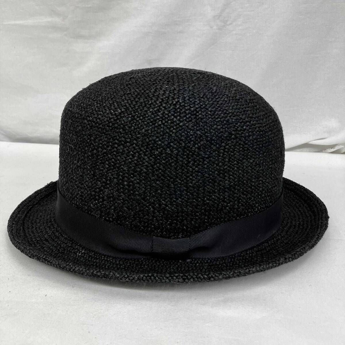 LIMI feu リミ フゥ LO H 01 380 ブラック ストローハット 麦わら帽子 ヨウジヤマモト 頭囲58 ０cm