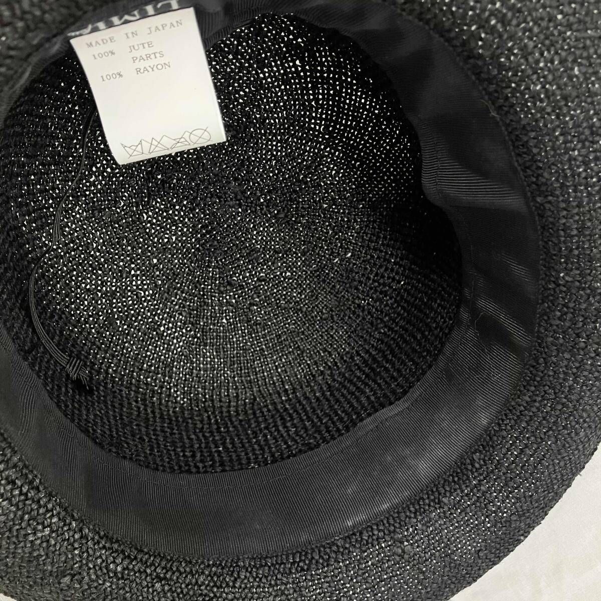  LIMI feu リミ フゥ LO H 01 380 ブラック ストローハット 麦わら帽子 ヨウジヤマモト 頭囲58 ０cm 麦わら帽子 帽子