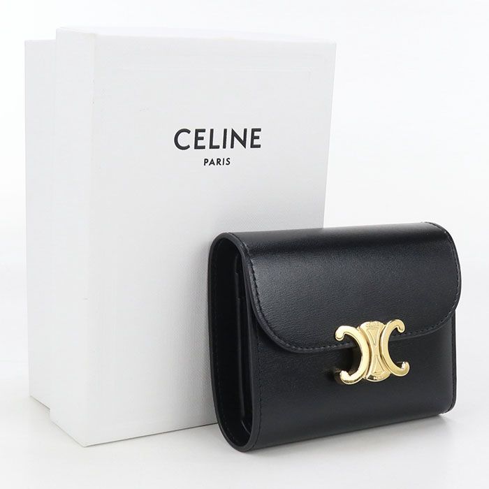 CELINE セリーヌ スモール フラップウォレット トリオンフ 38 NO 三つ折り財布 カーフ レディース