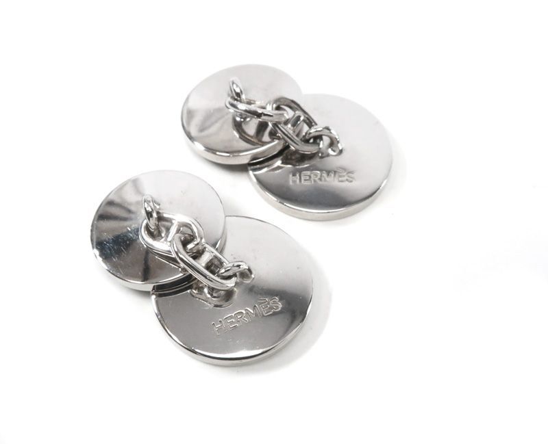 エルメス Hモチーフ カフス カフリンクス ブラック×シルバー HERMES