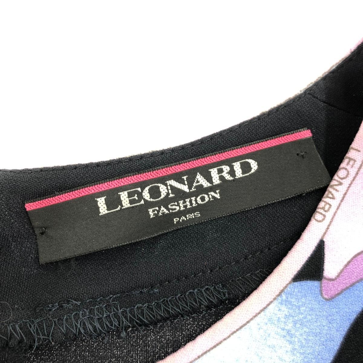 LEONARD レオナール 長袖ブラウス サイズ:LL 花柄 ブラック レディース