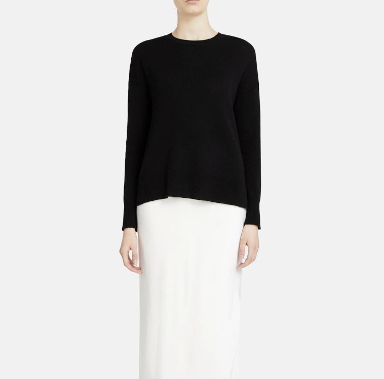 Theory レディース クルーネック カシミア 100% 販売 ニット ブラック