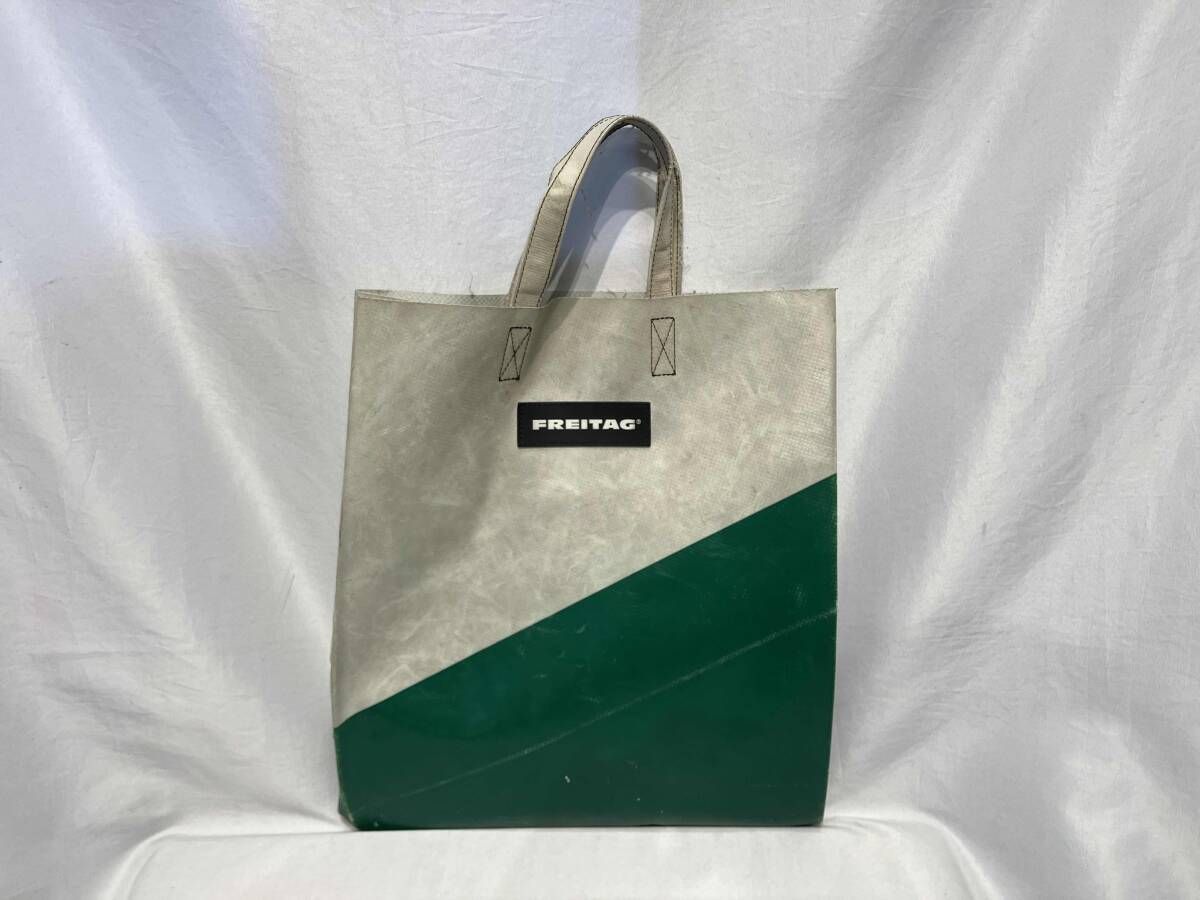 FREITAG ト-トバッグ グリーン×ベージュ フライターグ - メルカリ