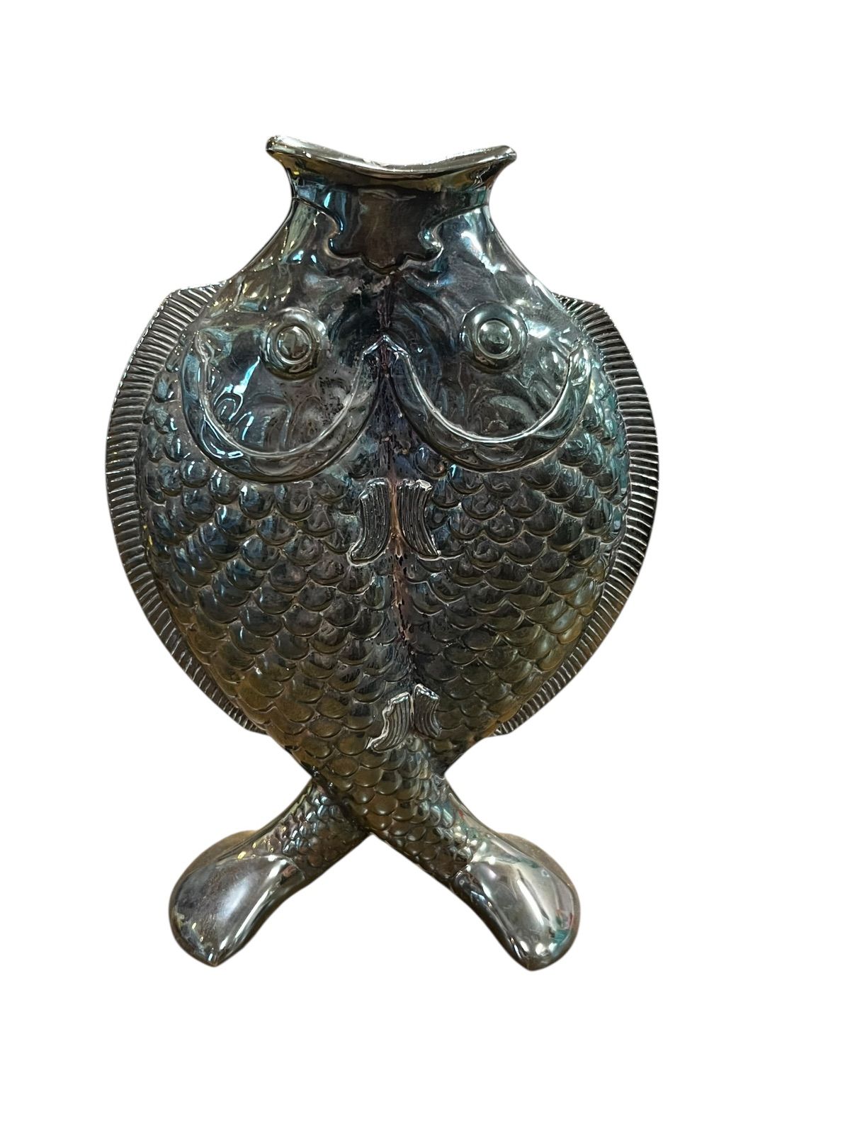 Christofle 花瓶 2匹の魚 クリストフル インテリア 銀メッキ 