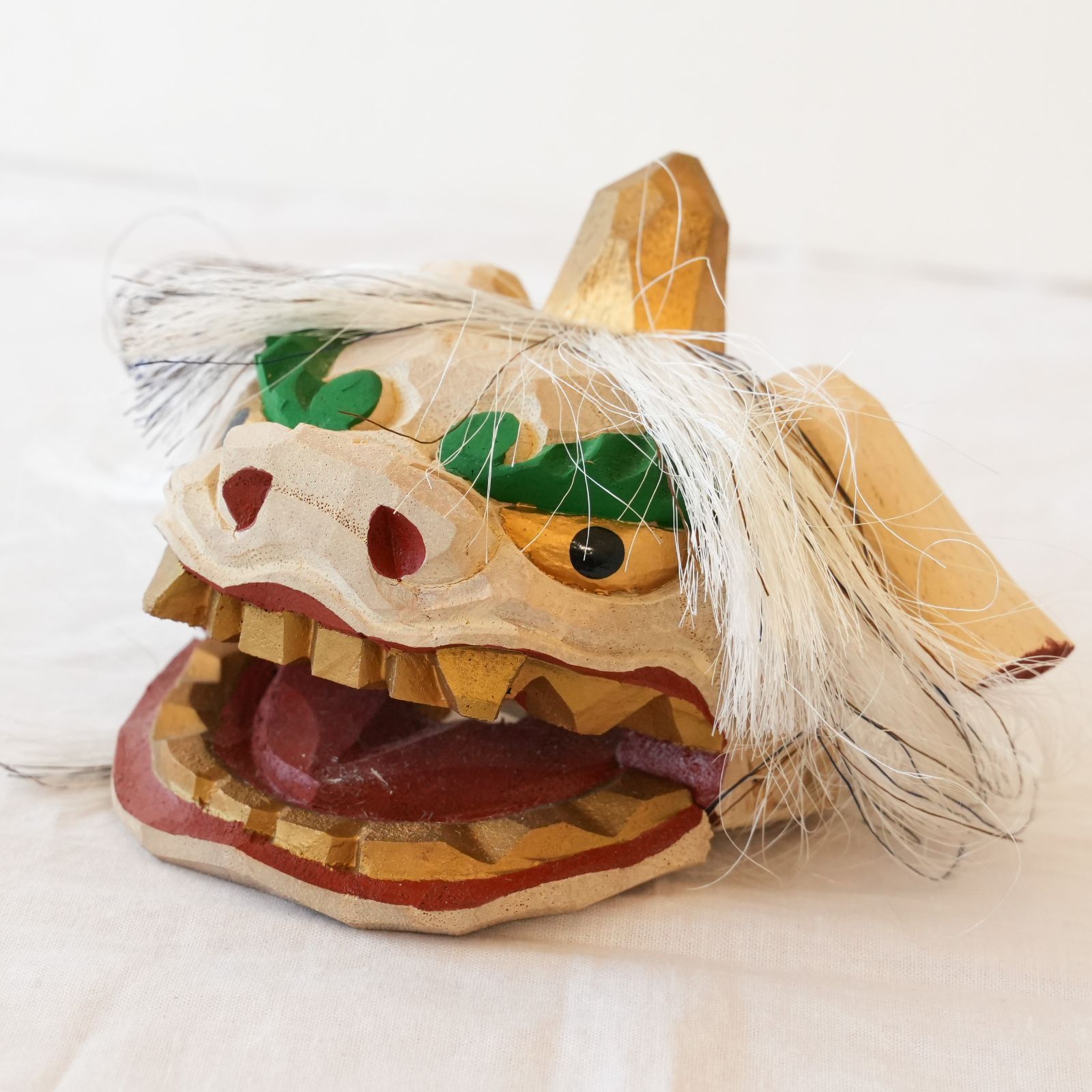 KO]木製 獅子頭 郷土玩具 手彫り 置物 工芸品 加賀人形 - メルカリ