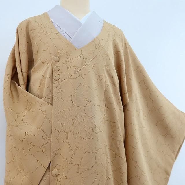 カーキーに色づいた蔦の陰 ロング丈道行コート