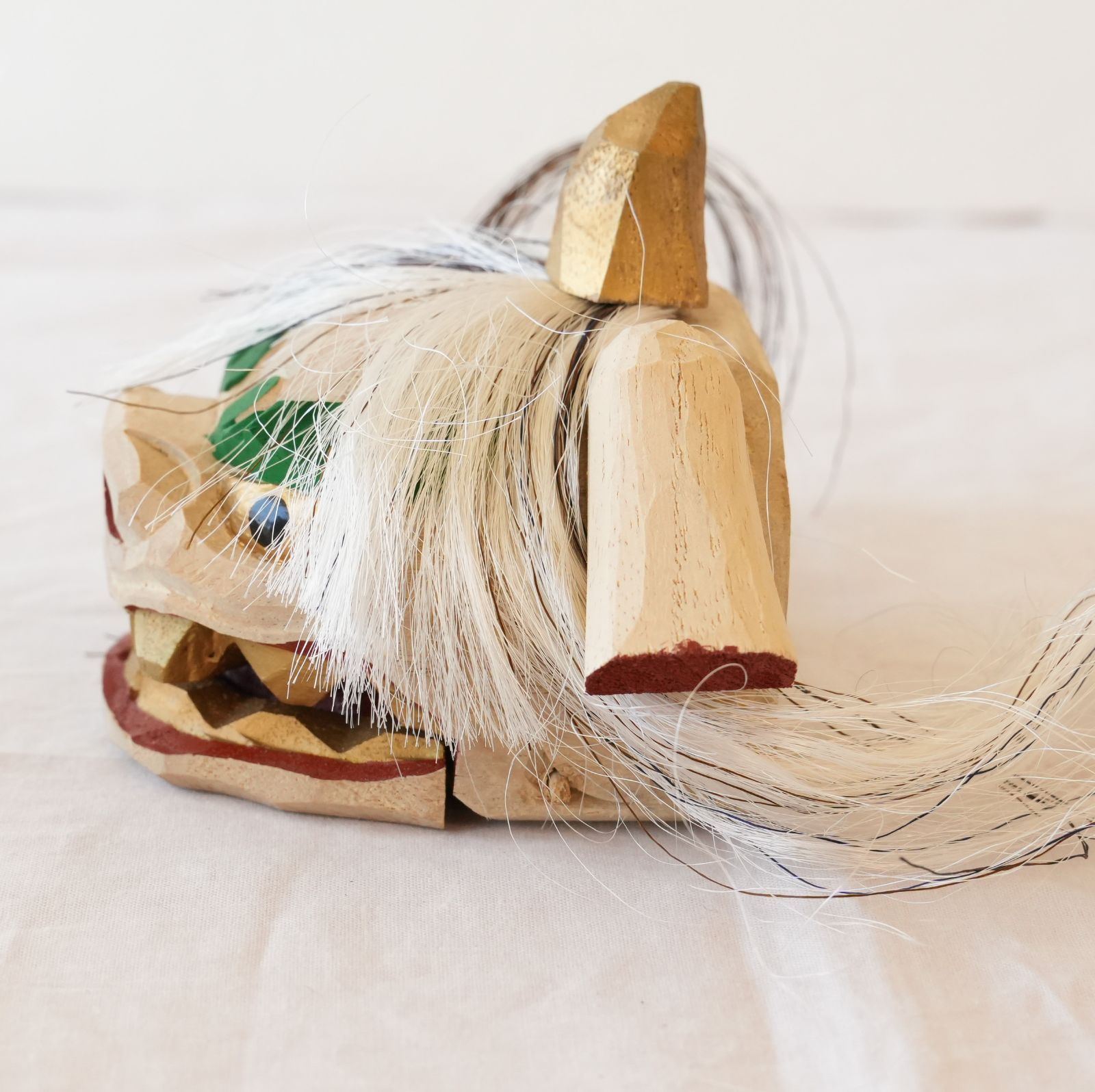 KO]木製 獅子頭 郷土玩具 手彫り 置物 工芸品 加賀人形 - メルカリ