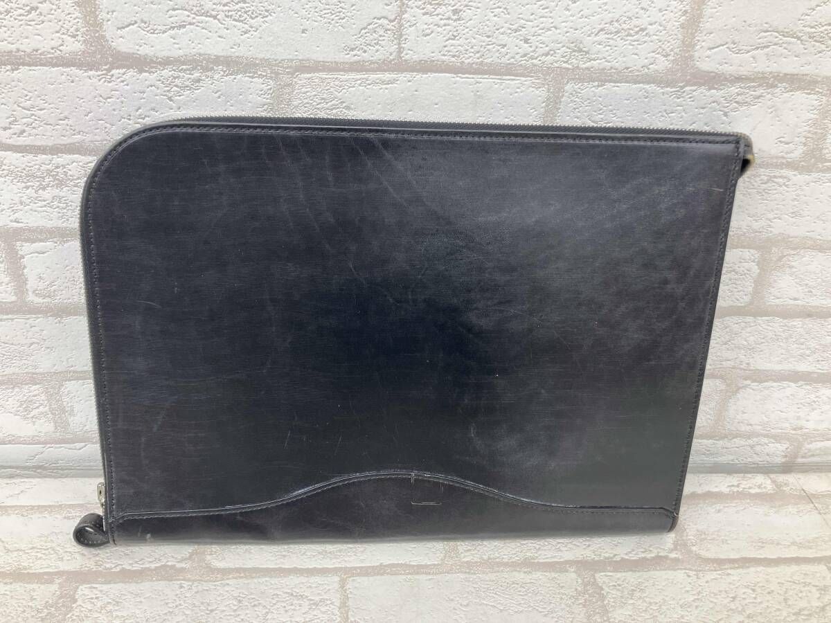 WILD SWANS ワイルド スワンズ クラッチバッグ セカンドバッグ持ち手なしバッグ ブラック レザー メンズ