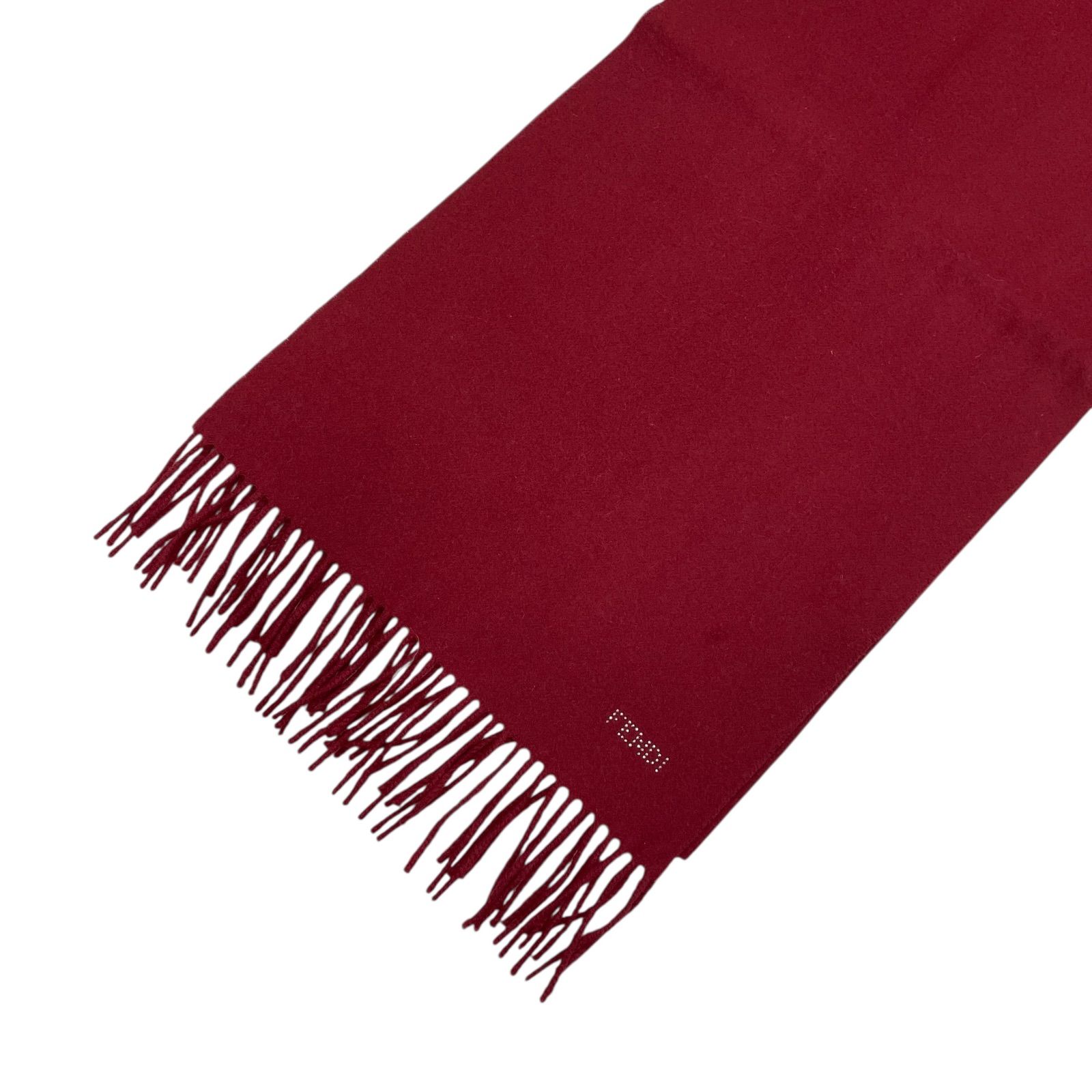 ☆EM11130 FENDI フェンディ マフラー 赤 ボルドー カシミヤ - メルカリ