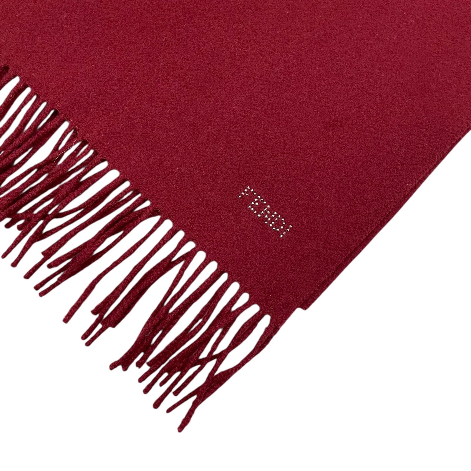 ☆EM11130 FENDI フェンディ マフラー 赤 ボルドー カシミヤ FENDI