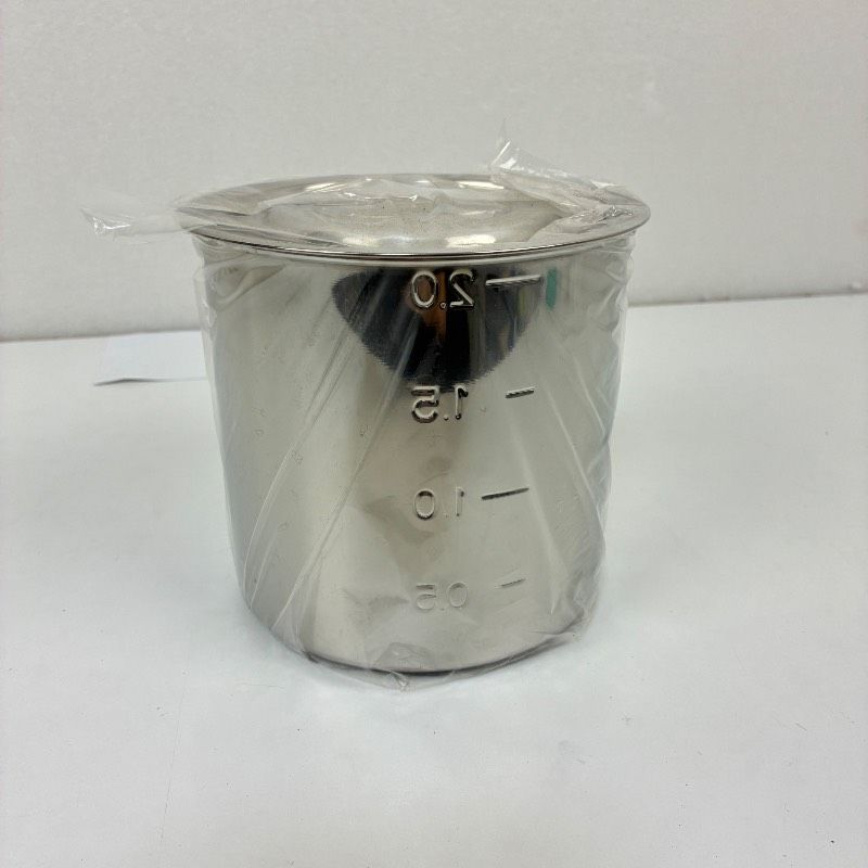 未使用】ZEBRA ゼブラ 寸胴鍋 ステンレス 2L 蓋付き 高さ15.5cm×直径