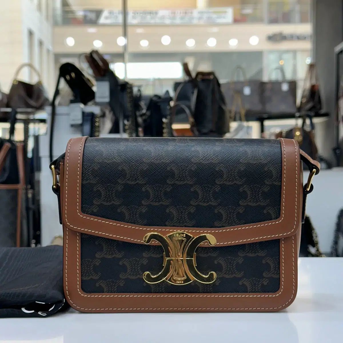 セリーヌ トリオンフ ティン キャンバス ショルダーバッグ クロスバッグ 188882