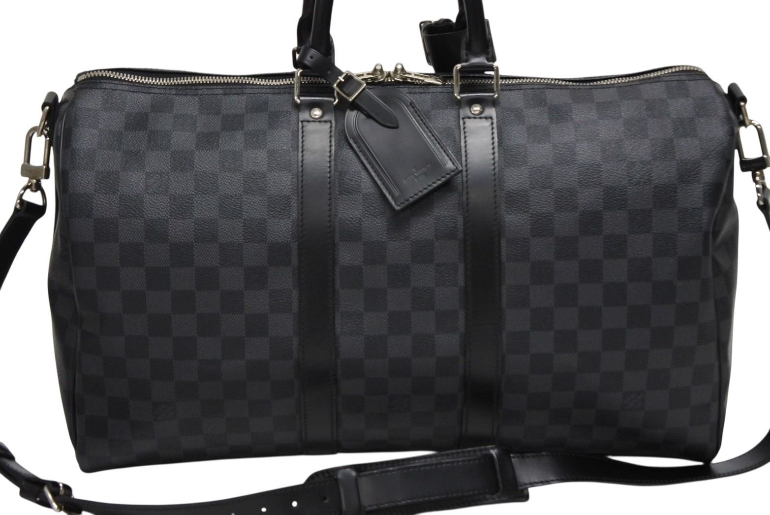 LOUIS VUITTON ルイヴィトン ボストン キーポルバンドリエール45 ダミエグラフィット N 41418 ブラック シルバー金具 4 b 009539