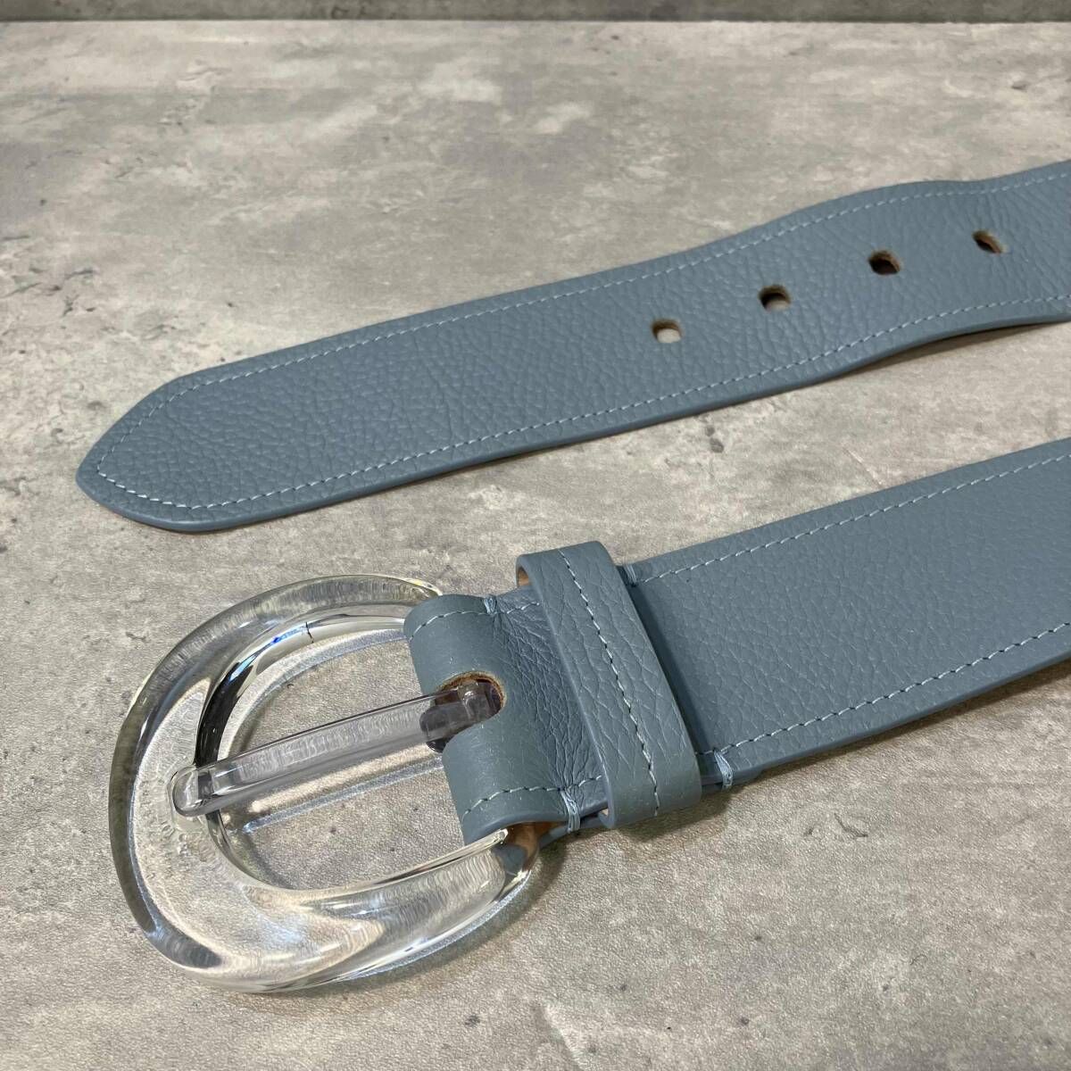 Maison Margiela clear buckle belt クリアバックルベルト ベージュ ライトブルー サイズS メゾンマルジェラ