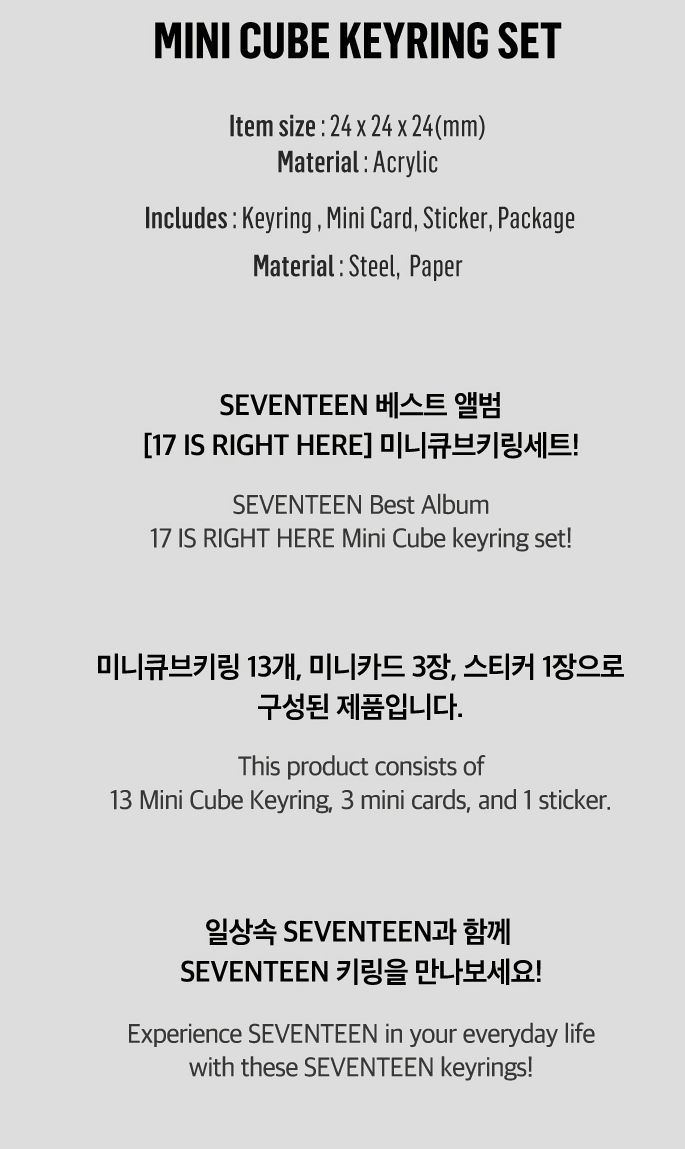 SEVENTEEN セブンティーン セブチ ミニキーホルダー SET