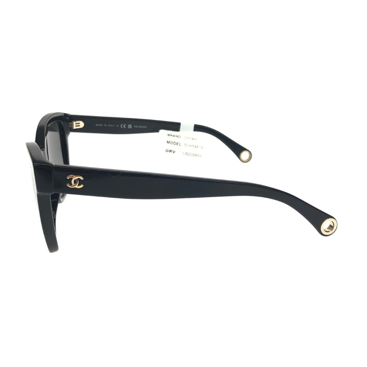 CHANEL シャネル サングラス  ココマーク/チェーン付 5487   ブラック/ゴールドカラー レディース / 241014005010 CHANEL シャネル サングラス ココマーク/チェーン付 5487 ブラック
