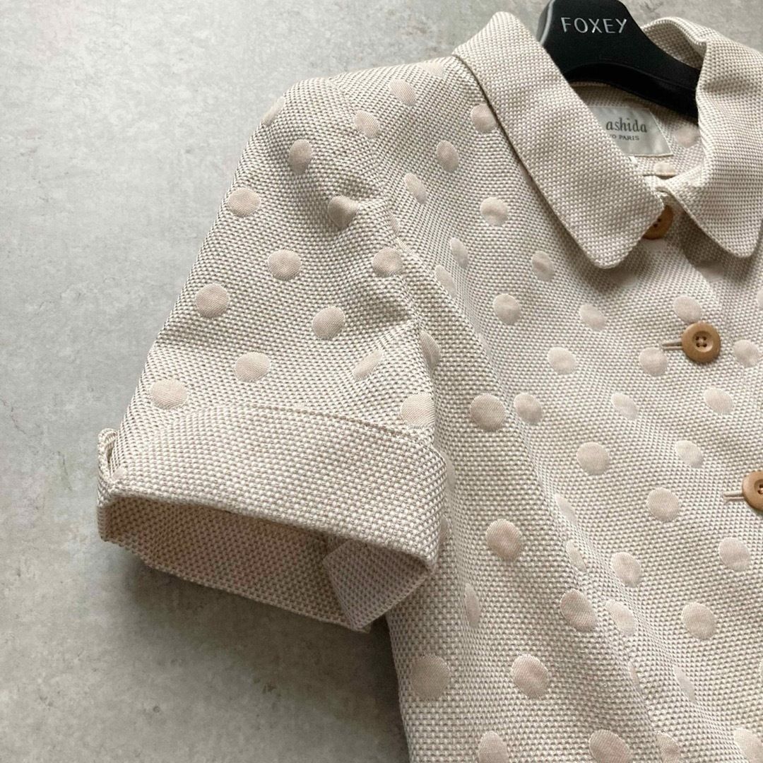 皇室御用達 ジュンアシダ スカートスーツ 夏用 半袖ジャケット ロングスカート ベージュ 9号サイズ JUN ASHIDA