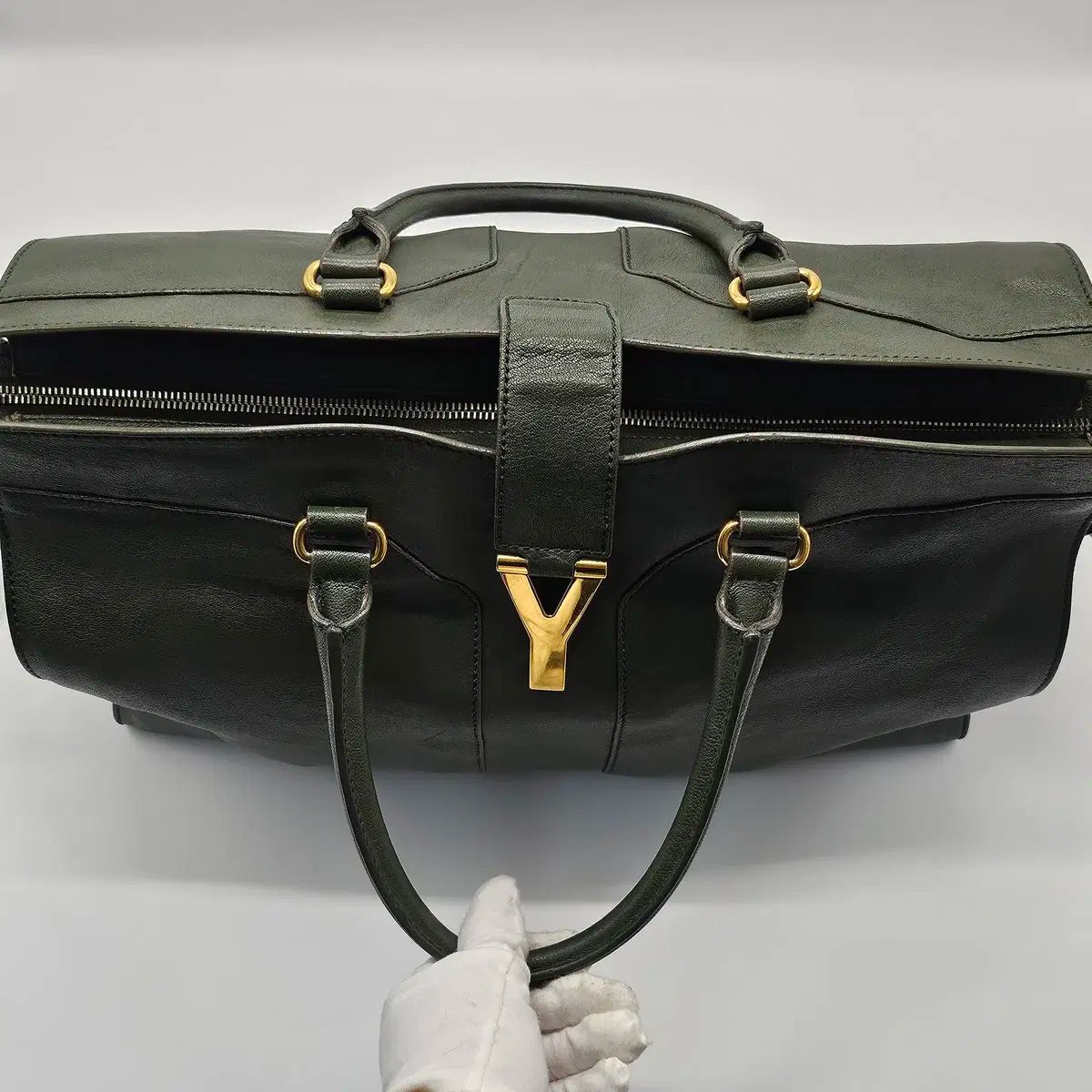  YVES SAINT LAURENT イヴ サンローラン カバシーク トートバッグ ダークグリーン トートバッグ バッグ
