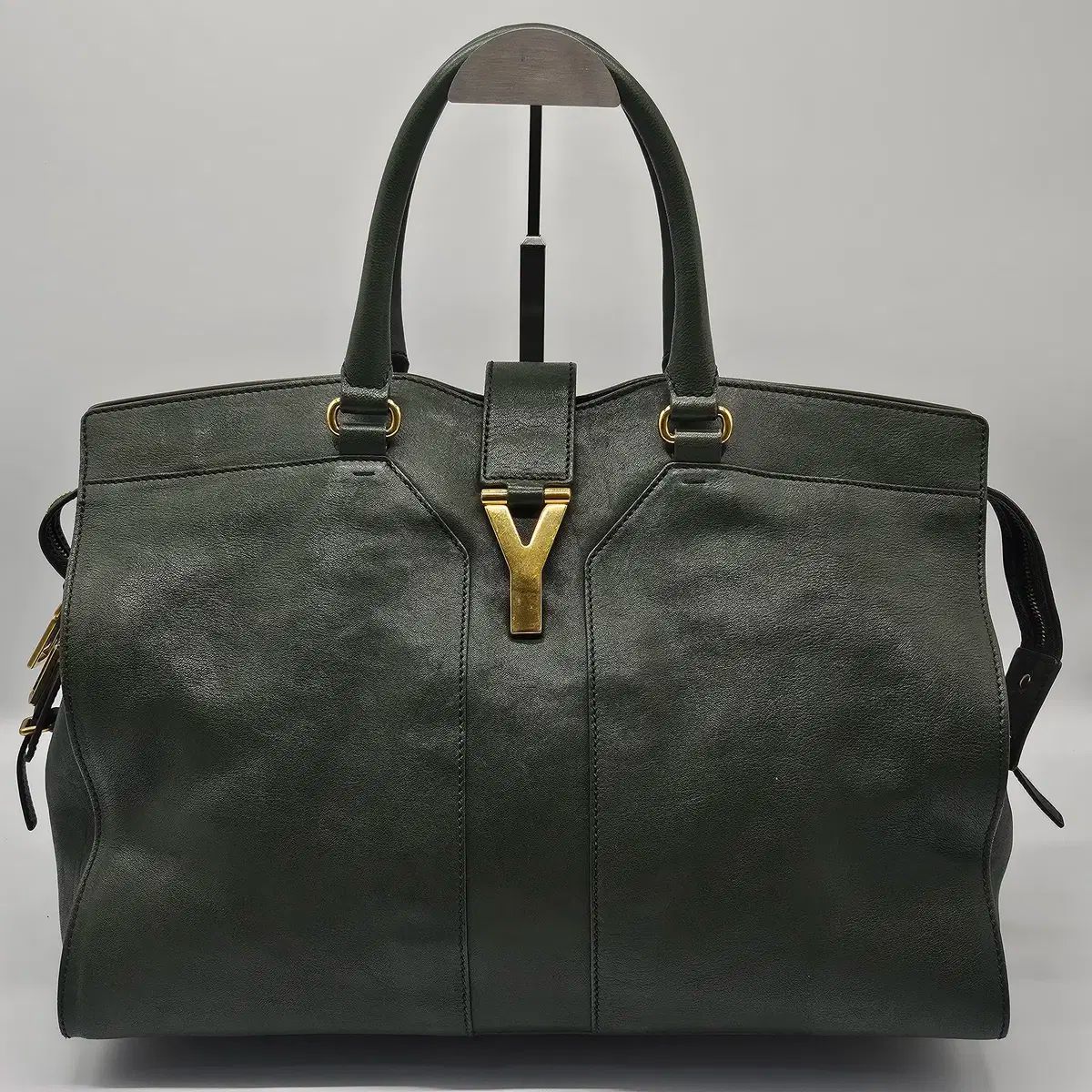 YVES SAINT LAURENT イヴ サンローラン カバシーク トートバッグ ダークグリーン