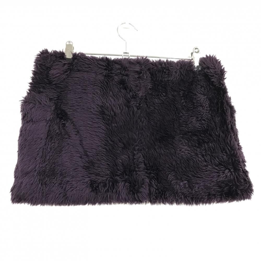 パーリーゲイツ　ボアスカート 超美品】パーリーゲイツ ボアミニスカート パープル 裾ロゴ レディース