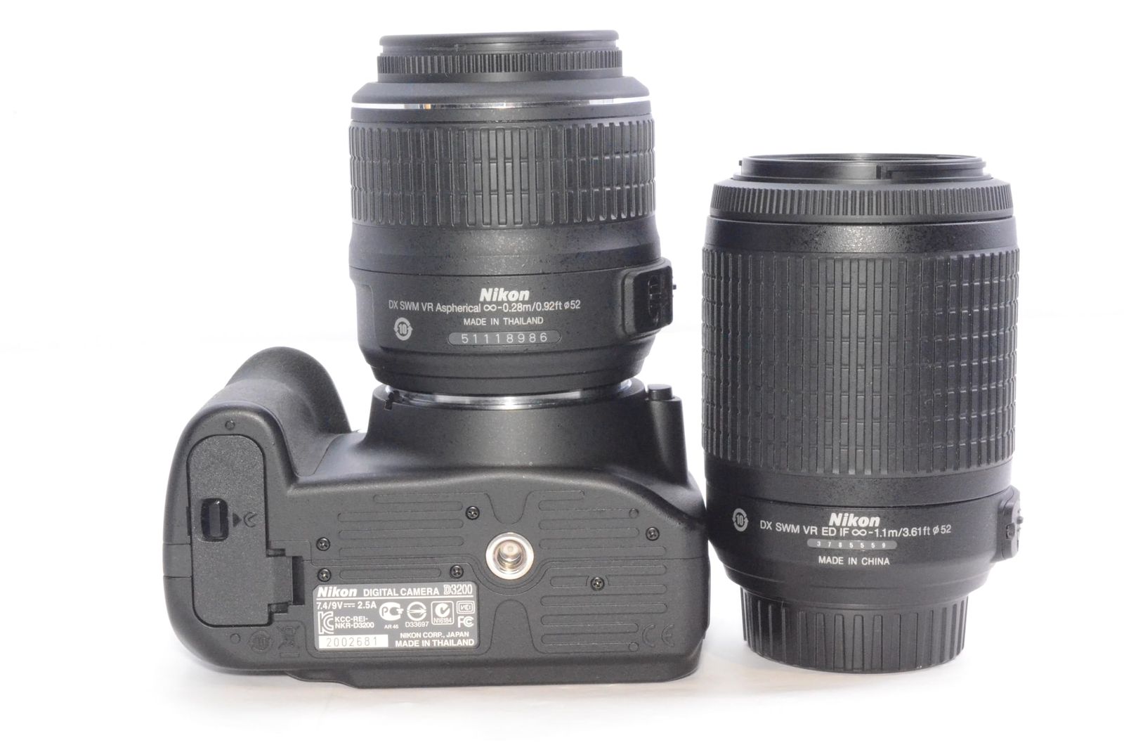 Nikon D3200 18-55 55-200 ダブルズーム SDカード付き美品】Nikon ニコン D3200 200mmダブルズームキット 18