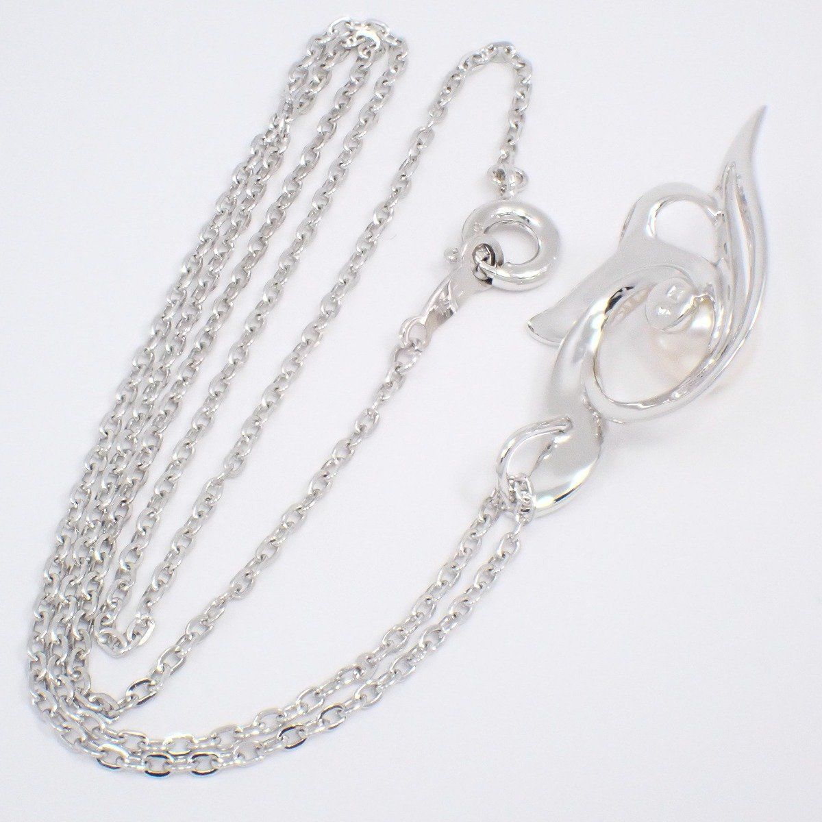 美品】MIKIMOTO ミキモト リーフモチーフ ネックレス シルバー/パール