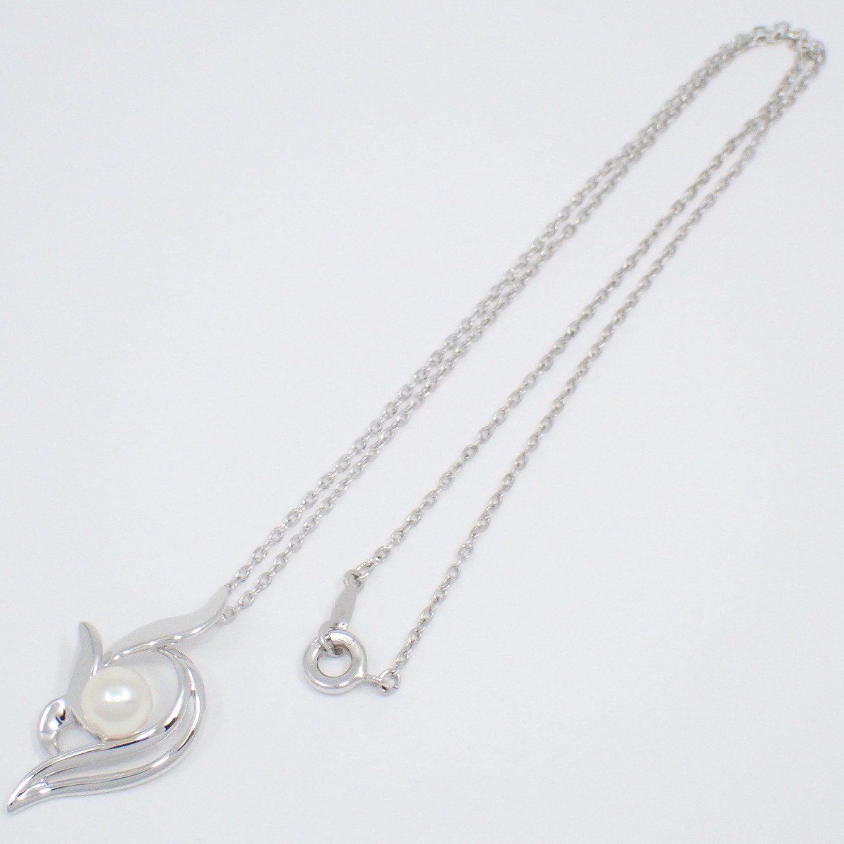 美品】MIKIMOTO ミキモト リーフモチーフ ネックレス シルバー/パール