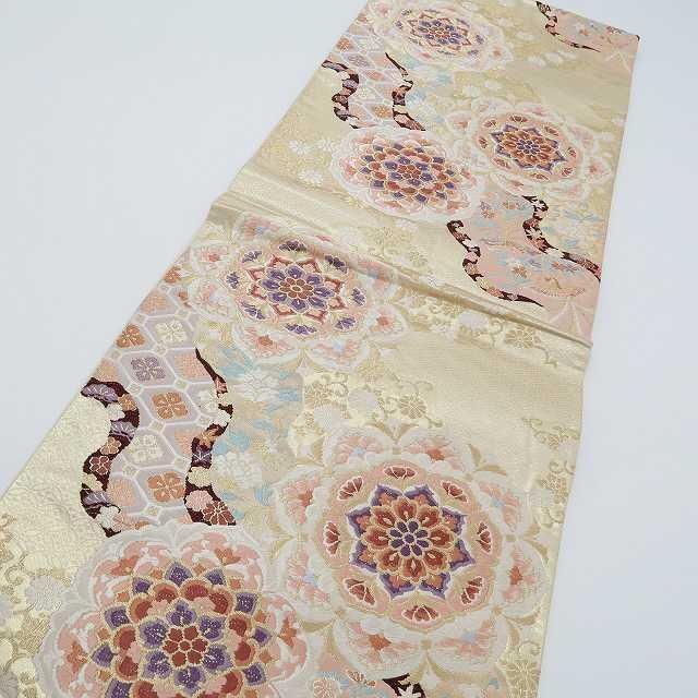 ✾まめ藤✾ 正絹 着物 シャンパンで乾杯 松や梅 華文や鳳凰の宴 袋帯 P-77