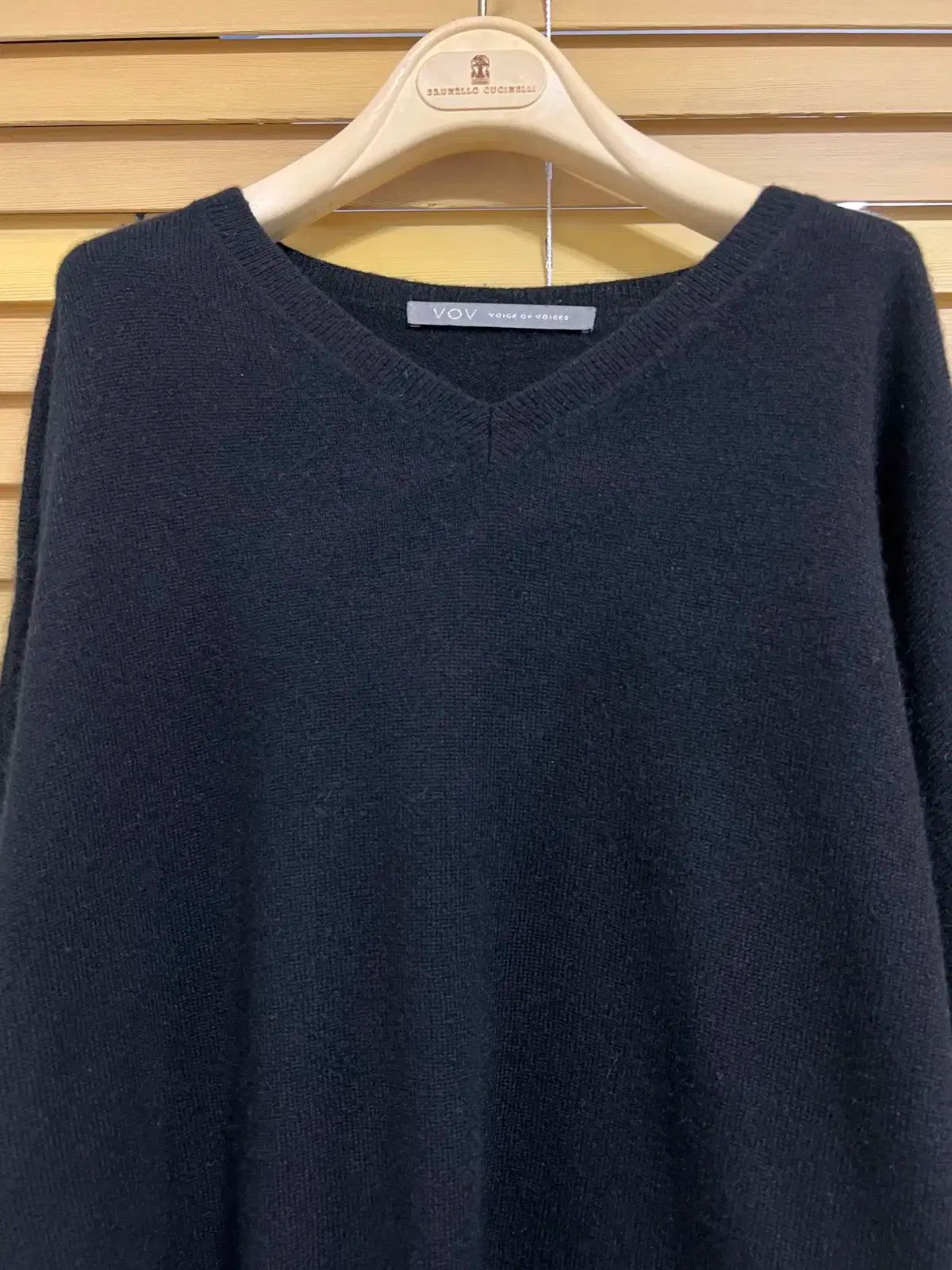 VOV レディース ブラック カシミア100 ニットワンピース