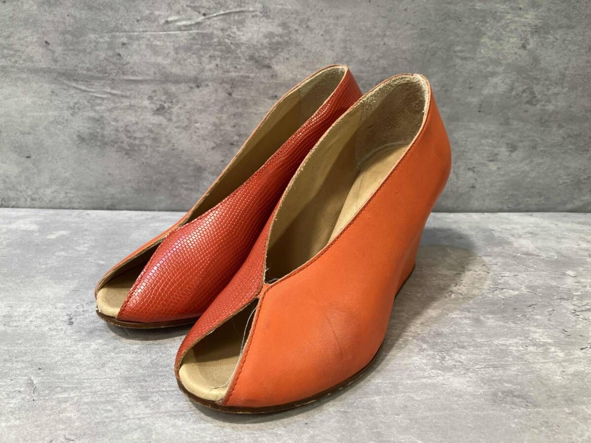 MM 6 サンダル Maison Martin Margiela エムエムシックス マルジェラ 異素材切り替え レザー 35 22 5 cm