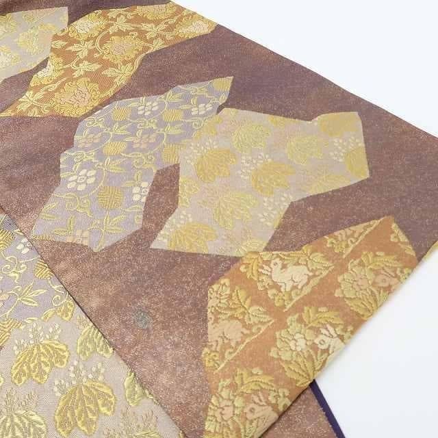  ✾まめ藤✾ 楽邪錦 正絹 着物 慶びの風を起こす創造を予感させる唐花や兎 袋帯 P 78 袋帯 帯