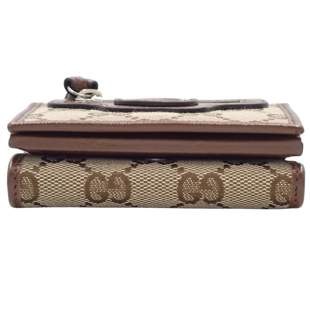  GUCCI グッチ GGキャンバス ザ ハッカー プロジェクト ネオ クラシック ウォレット コンパクト財布 バレンシアガコラボ ベージュ ブラウン茶 シルバー金具 681708 レディース アラモード 三つ折り財布 折り財布