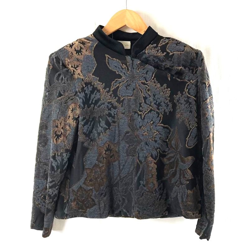 シズカコムロ SHIZUKA KOMURO 洋服屋 セットアップ 柄模様 シースルー 肩パッド付き ブラック系 935880