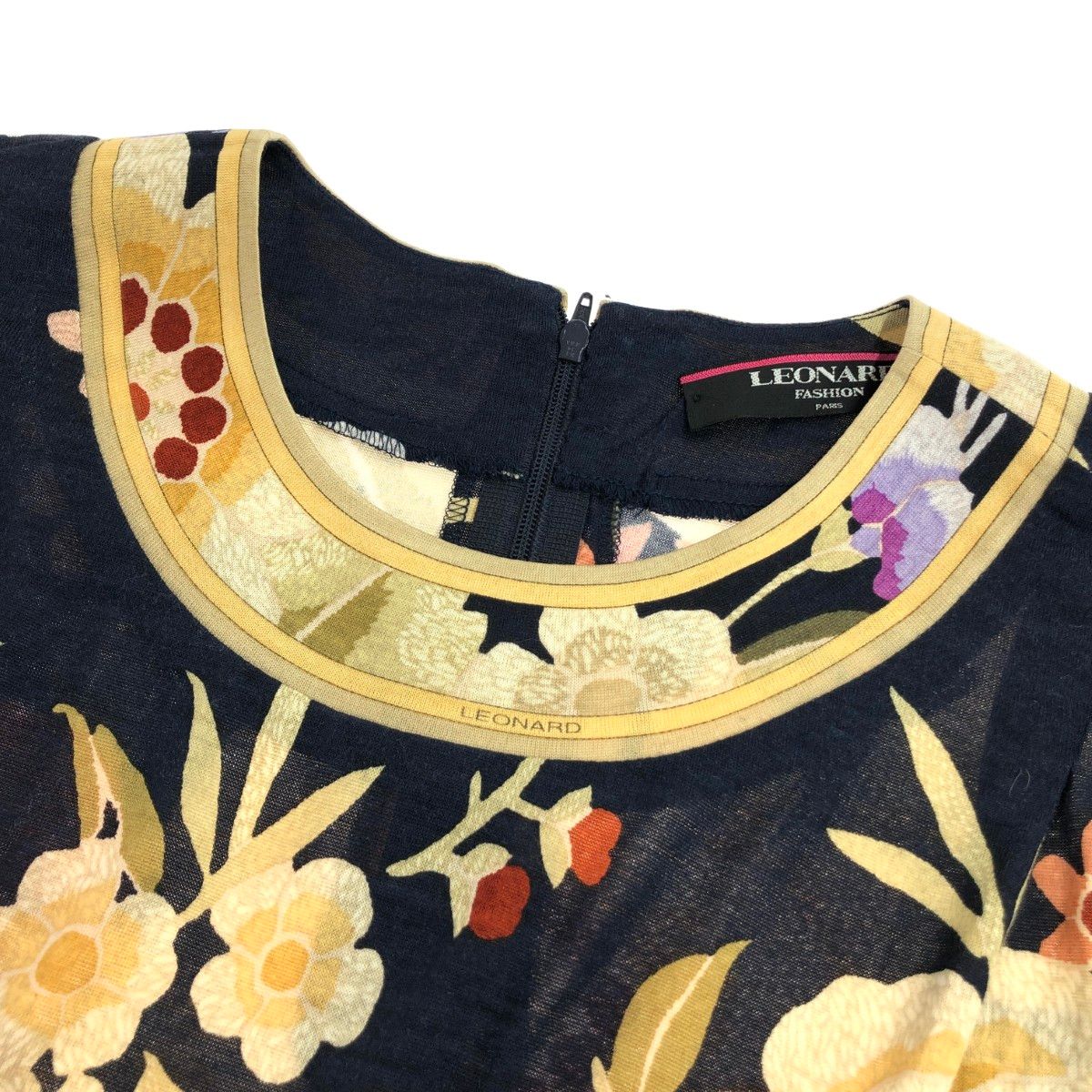 LEONARD レオナール 長袖ブラウス サイズ:LL 花柄 シルクウール