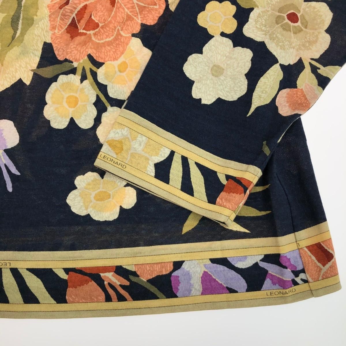 LEONARD レオナール 長袖ブラウス サイズ:LL 花柄 シルクウール