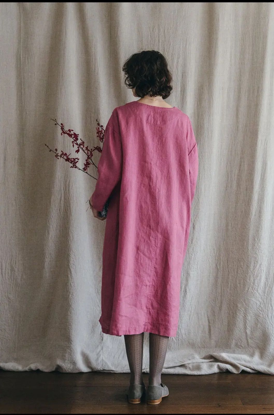  fog linen work イエヴァコクーンワンピース カメリア 長袖 七分袖 その他