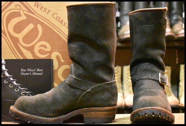 8.5 E 12年 WESCO ウエスコ カスタムボス ブラックラフアウト 黒 11インチハイト ビブラム100 エンジニア ブーツ FK 081